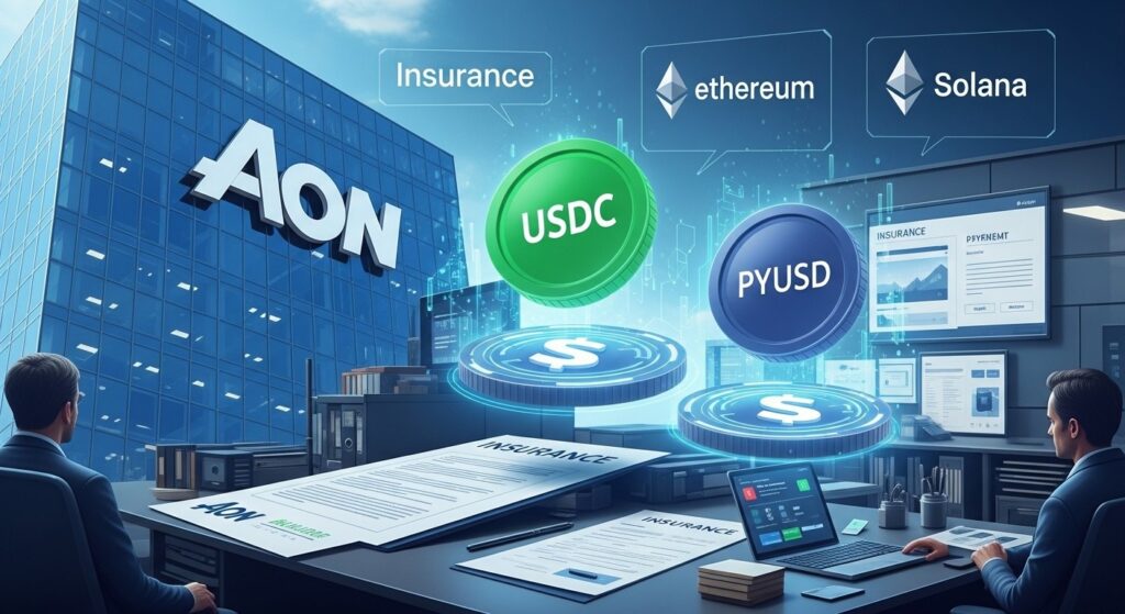 InfoCryptofr   Aon Teste les Paiements dAssurance en Stablecoins USDC et PYUSD