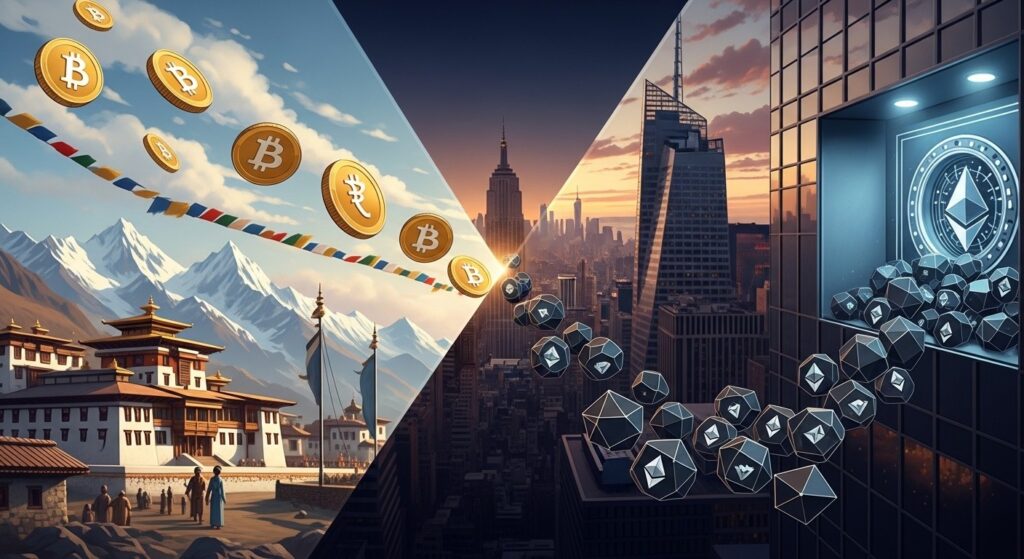 InfoCryptofr   Bhoutan Vend 37M$ BTC Tandis Que Bitmine Accumule 145M$ ETH