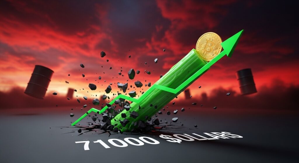 Bitcoin Dépasse 71 000 $ Malgré Tensions Géopolitiques - InfoCrypto.fr InfoCryptofr Bitcoin Dépasse 71 000 $ Malgré Tensions Géopolitiques