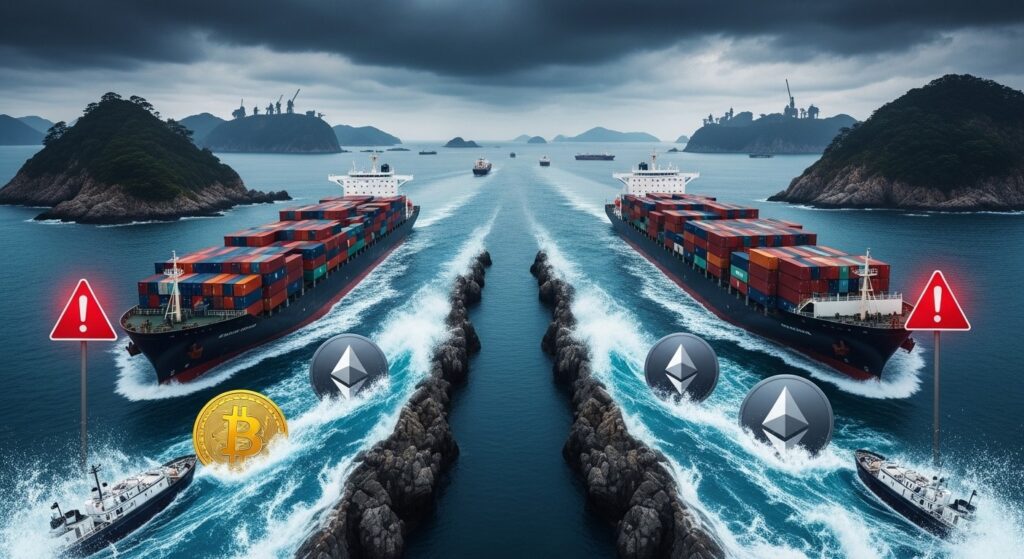 Bitcoin et Ethereum chutent avec la crise d’Hormuz - InfoCrypto.fr InfoCryptofr Bitcoin et Ethereum chutent avec la crise dHormuz