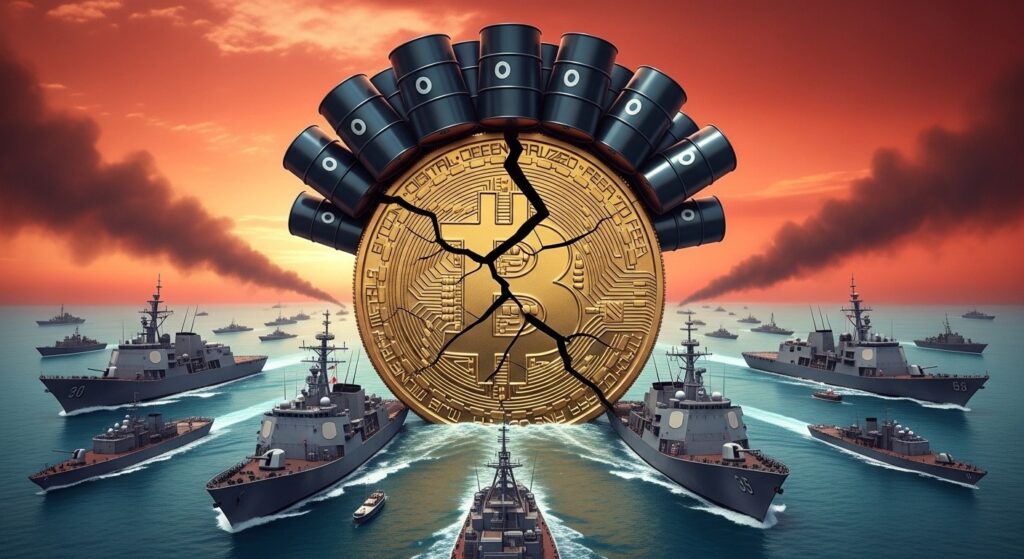 Bitcoin Faiblit Face à la Hausse du Pétrole et Ormuz - InfoCrypto.fr InfoCryptofr Bitcoin Faiblit Face à la Hausse du Pétrole et Ormuz