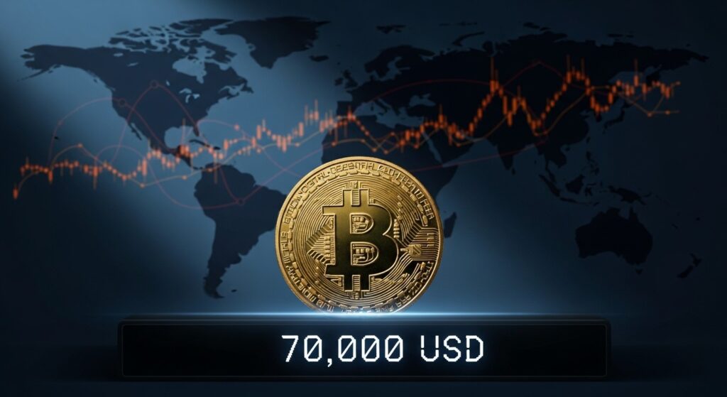 InfoCryptofr   Bitcoin Stabilise à 70K Amid Tensions