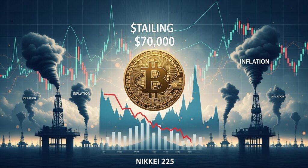 InfoCryptofr   Bitcoin Stagne à 70 000 Dollars Face au Repli des Tech Asiatiques