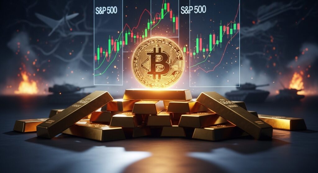 InfoCryptofr   Bitcoin Surclasse Or et SP 500 Depuis Conflit Iran USA
