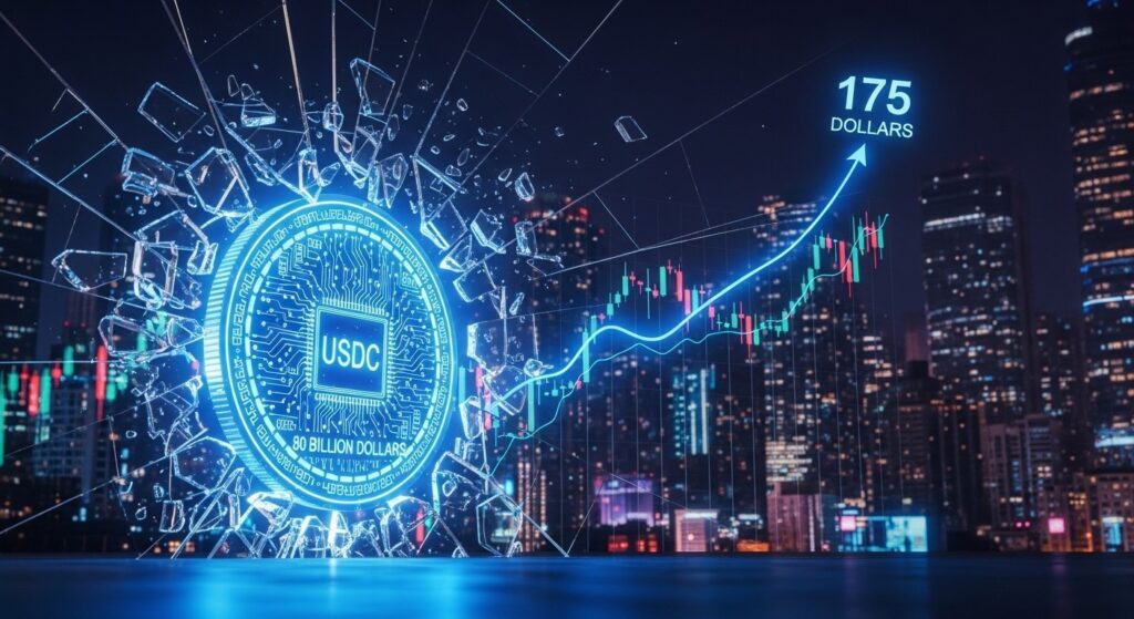 InfoCryptofr   Circle vise +45  USDC frôle les 80 milliards