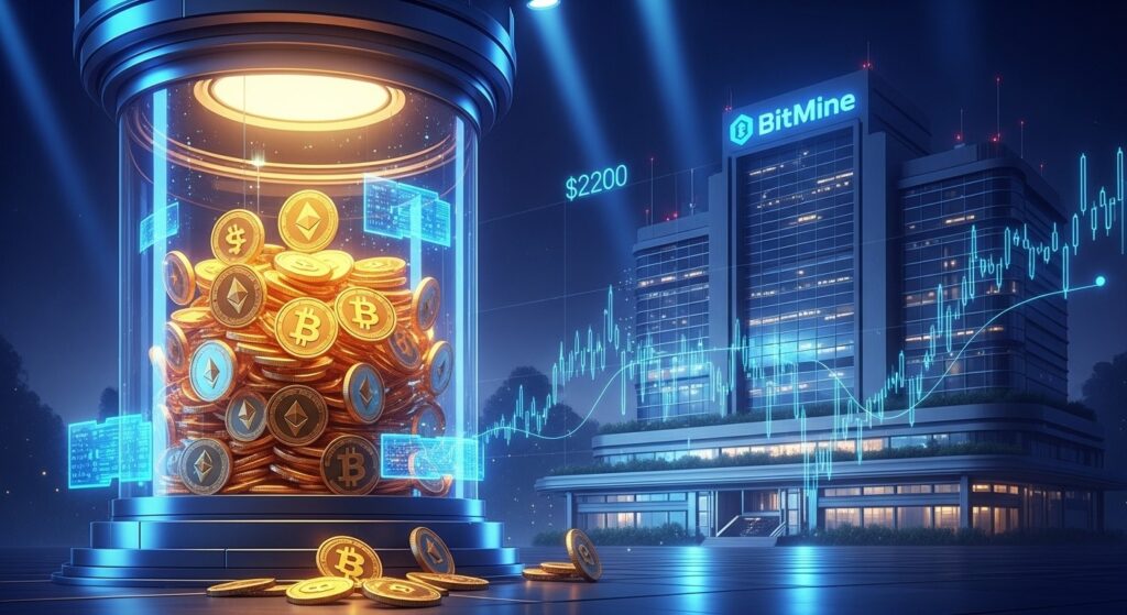 InfoCryptofr   Ethereum vers 2200 $ et BitMine dépasse 10 milliards $ dETH