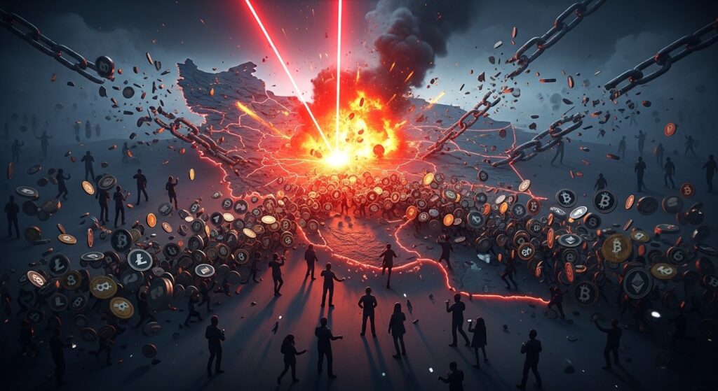 Frappes en Iran : Exode Massif des Cryptos - InfoCrypto.fr InfoCryptofr Frappes en Iran Exode Massif des Cryptos