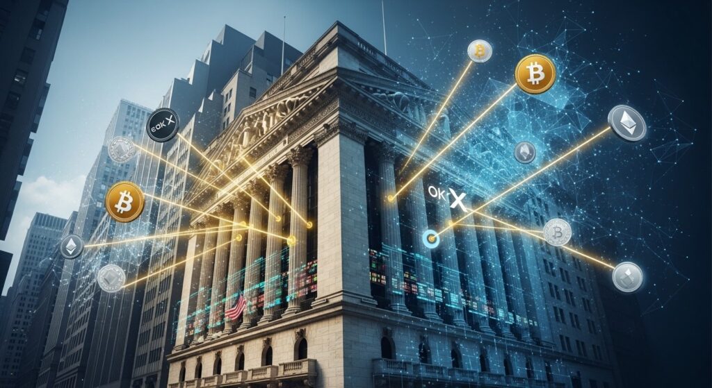 InfoCryptofr   ICE Investit dans OKX à 25 Milliards $