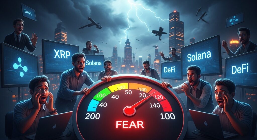 InfoCryptofr   Indice de Peur Crypto Explose  Traders Vendent XRP et Solana