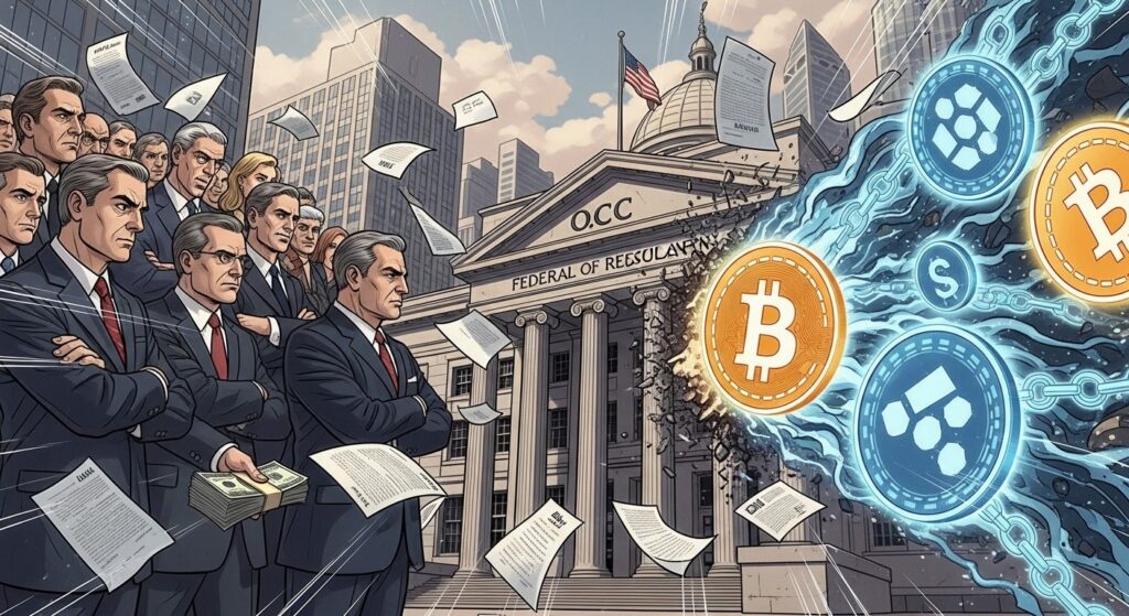 InfoCryptofr   Lobby Bancaire US Menace OCC sur Charters Crypto