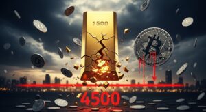 InfoCryptofr   Or sous 4500 $ crypto en chute  le mythe du refuge seffrite