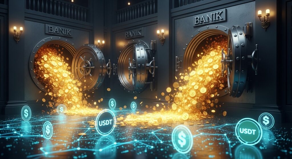 InfoCryptofr   Stablecoins  La fuite de 6000 milliards des banques