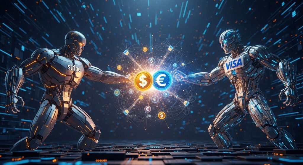 Stripe vs Visa : La Bataille des Stablecoins pour l’IA - InfoCrypto.fr InfoCryptofr Stripe vs Visa La Bataille des Stablecoins pour lIA