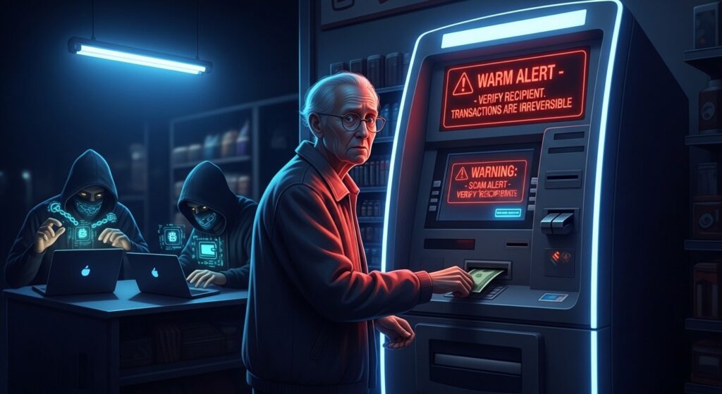 InfoCryptofr   Trésor US alerte sur les fraudes via crypto ATMs