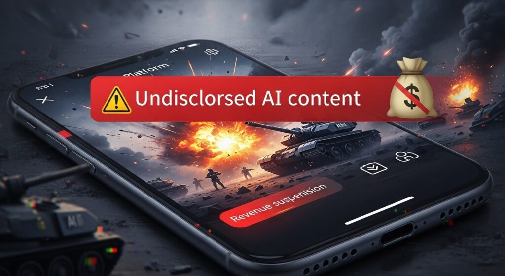 InfoCryptofr   X Suspend Revenus Créateurs Vidéos IA Guerre