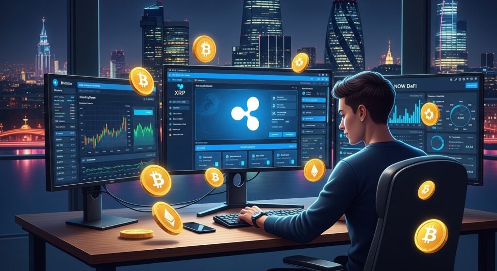 InfoCryptofr   XRP vers Mining BTC via NOW DeFi  Jusquà 10 000 $jour