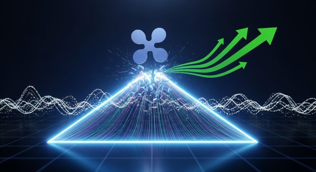 InfoCryptofr   XRP vise une sortie haussière du triangle symétrique