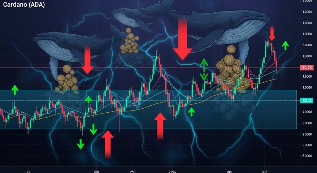 Cardano Teste le Support à 0,25 $ Alors que les Liquidations Longues S’Accumulent