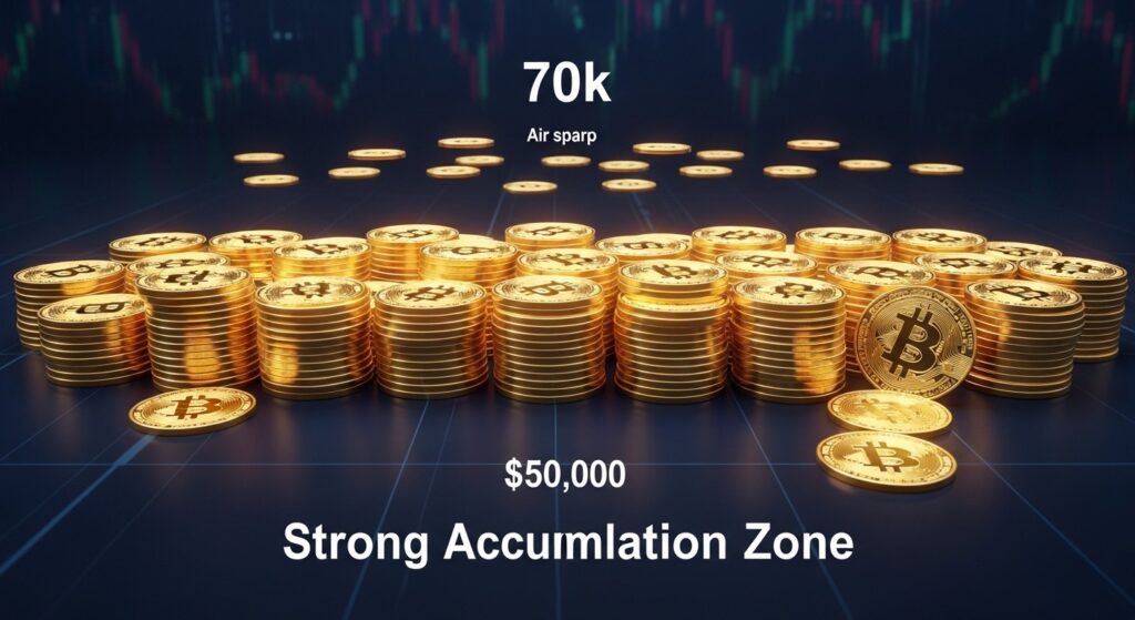 Signal On-Chain Bitcoin : 850 000 BTC Accumulés entre 60K et 70K