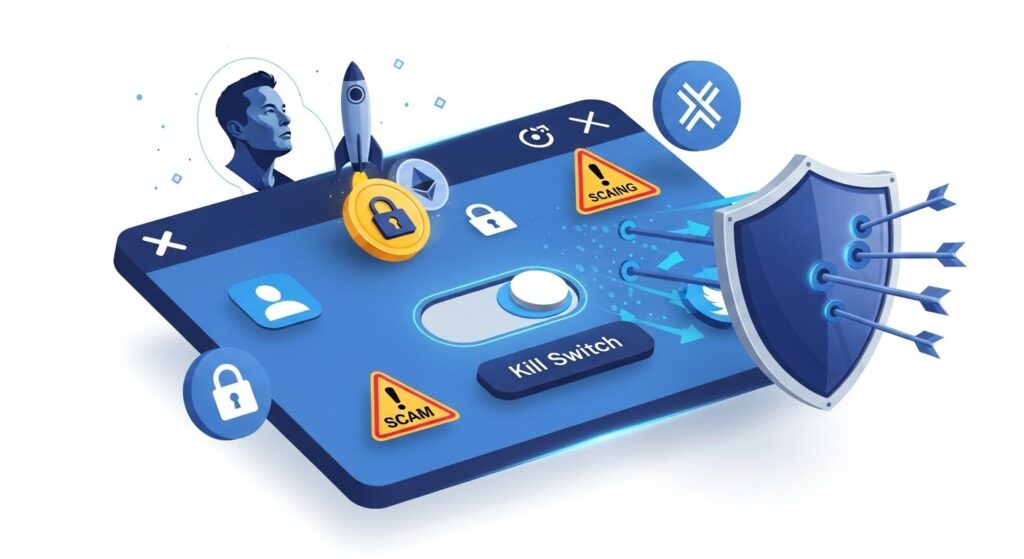X Déploie Un Kill Switch Anti-Scams Crypto
