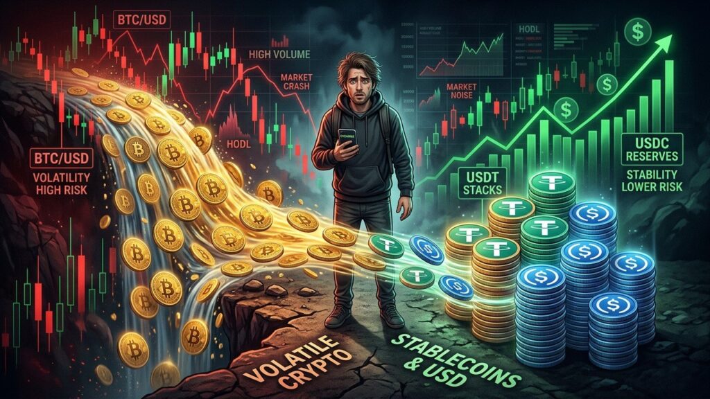 Bitcoin : Traders Délaissent BTC pour les Stablecoins USDT USDC