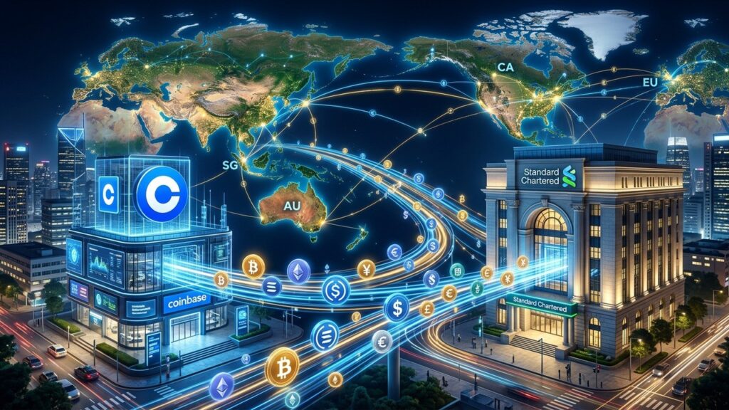 Coinbase et Standard Chartered Élargissent le Financement Crypto Mondial