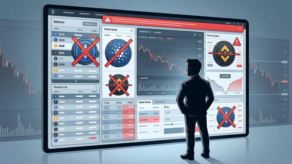 Binance Retire 7 Paires Spot Dont ADA/BNB : Impact sur Traders