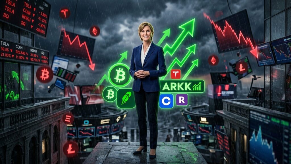Cathie Wood Renforce Positions Crypto Malgré Chute Marchés