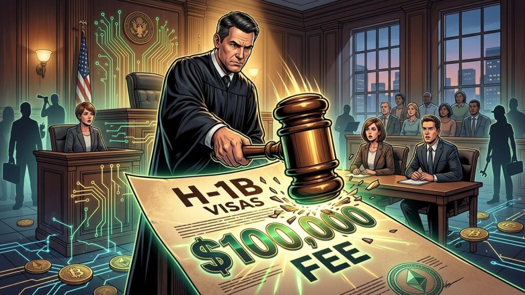 Juge Bloque Taxe 100000 Dollars Visa H-1B Trump
