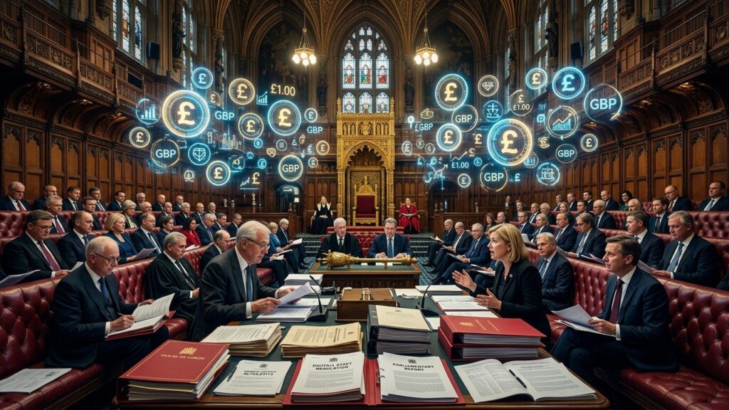 Les Lords Britanniques Alertent Contre une Régulation Trop StrDrafting the blog article in Frenchicte des Stablecoins