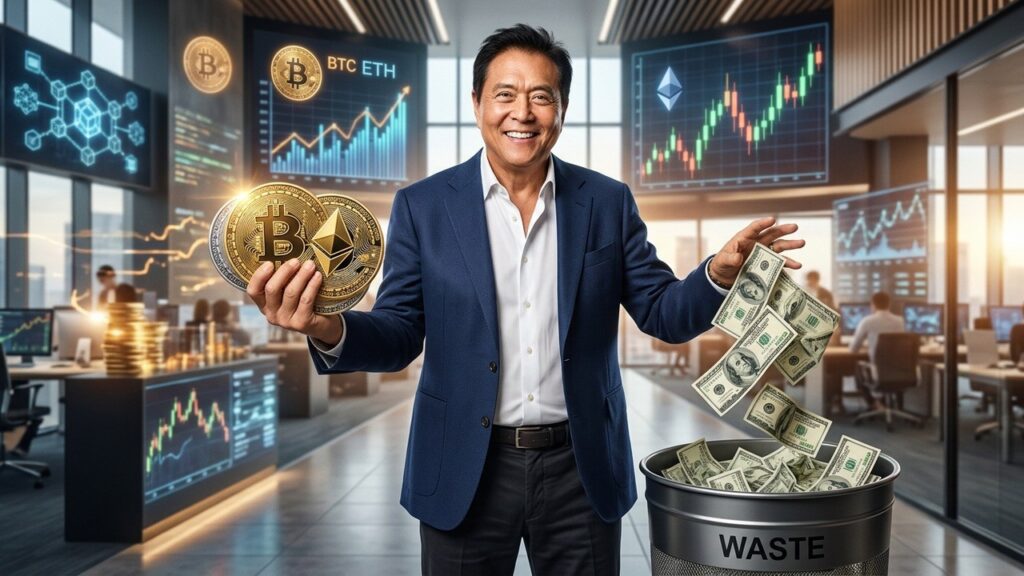 Robert Kiyosaki : Cash Est Poubelle, Bitcoin Ethereum Sauveurs