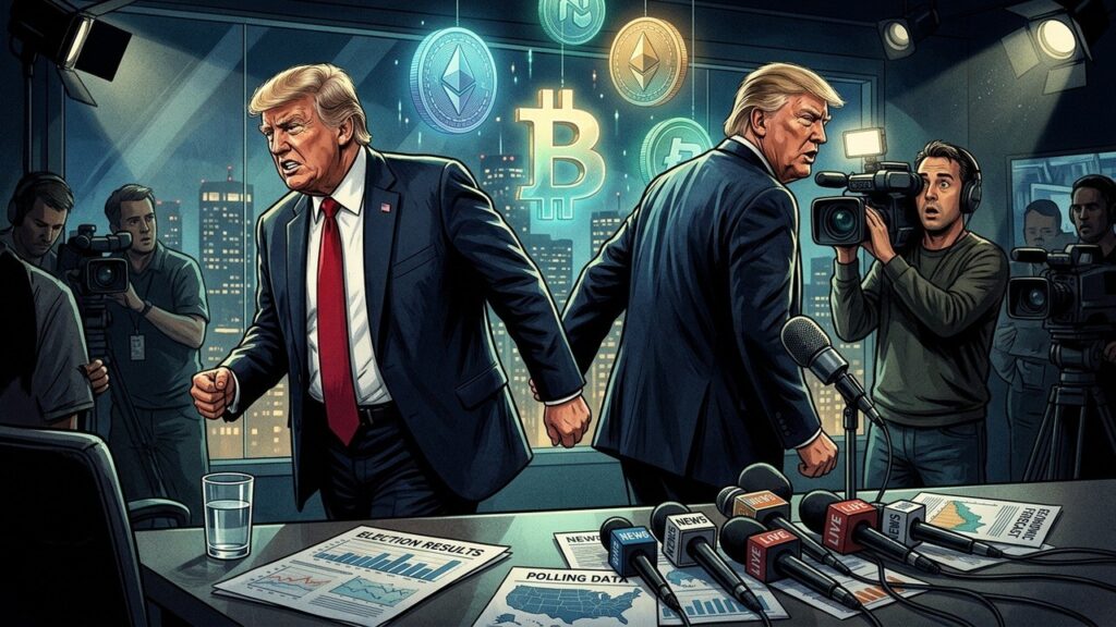 Trump Quitte Interview : Choc sur les Cryptomonnaies