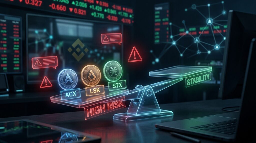 Binance Surveille ACX, LSK et STX : Risque de Delistage