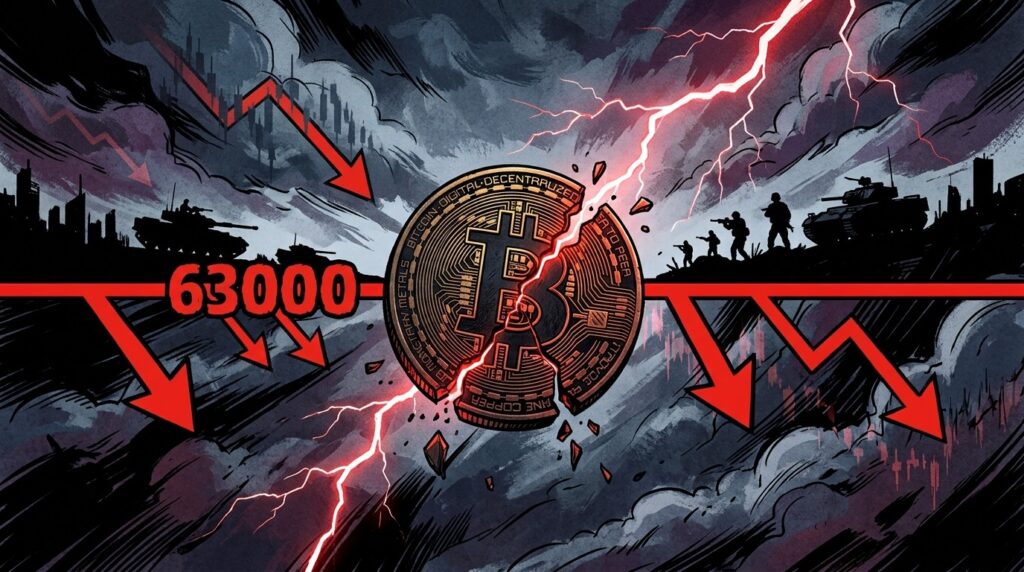 Bitcoin Plonge Sous 63000 Dollars Avec Tensions US Iran
