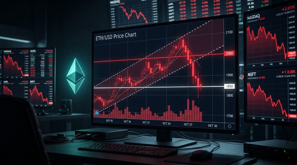 Ethereum Rejette 2000 Dollars et Teste le Support 1850