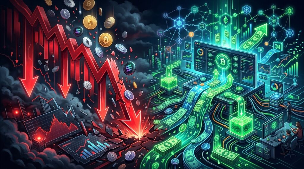 Marché Crypto Chute 36% : Apps Encaissent 5,9 Milliards