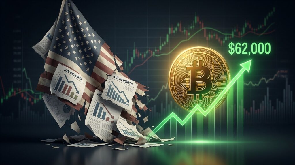 NFP Américain S’Écroule À 57 000 Emplois : Bitcoin Vers 62 000 $