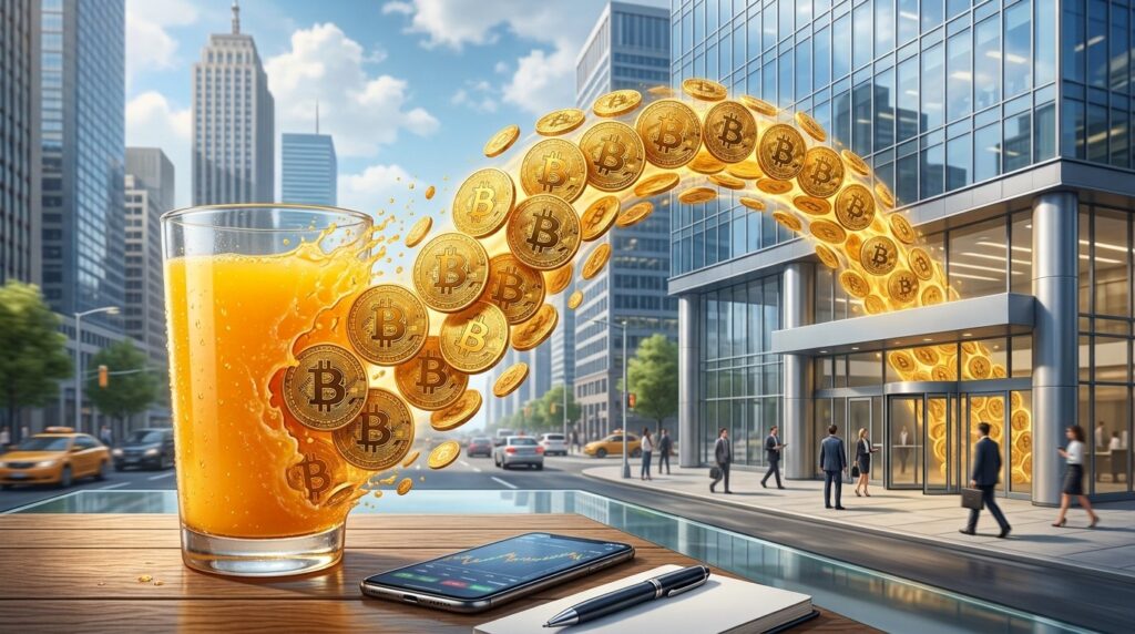 ORANGE JUICE Lève 40M$ Pour Acquisitions et Trésor Bitcoin