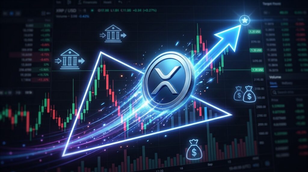 XRP En Hausse De 4% : Breakout Triangle Et Flux ETF Vers 1,35 $