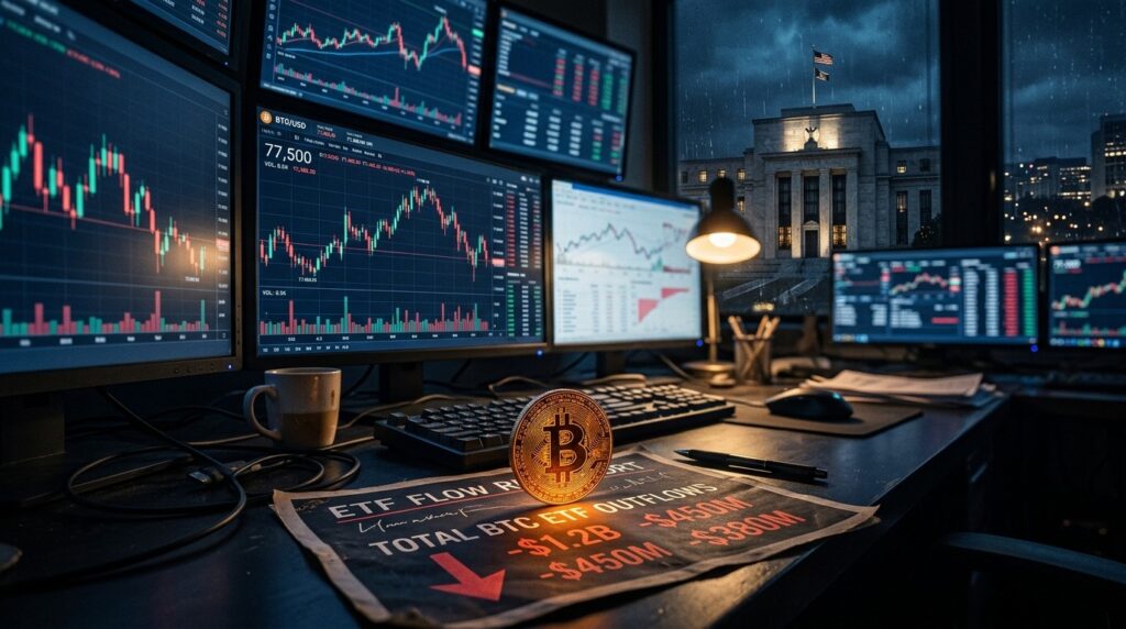 ETF Bitcoin : 202 Millions De Sorties Près De 77 500 $