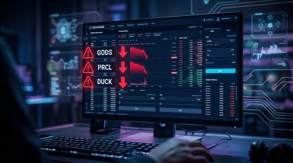 OKX Programme Le Delistage De GODS, PRCL Et DUCK