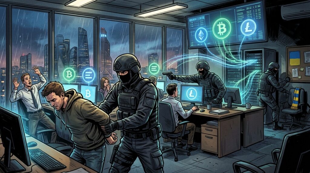 Russie Arrête Réseau Crypto Accusé de Financer Ukraine